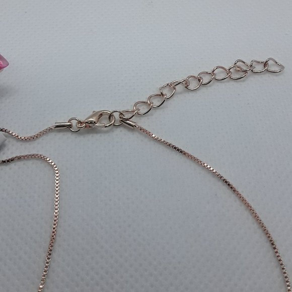 Elegant Deep Pink Opal Necklace Earring Set - Picture 7 of 7